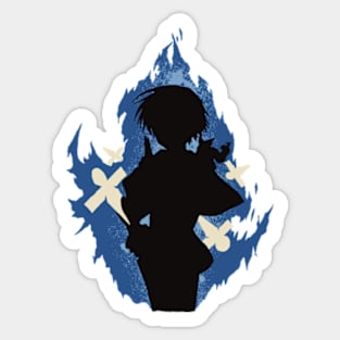 Seika Lamprogue Fire Aura with His Shikigami from The Reincarnation of the Strongest Exorcist in Another World or Saikyou Onmyouji no Isekai Tenseiki in Cool Simple Silhouette Sticker